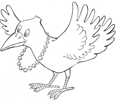 Сорока раскраска для детей 3-4 лет