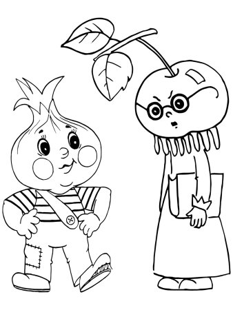 Чиполлино раскраска для детей