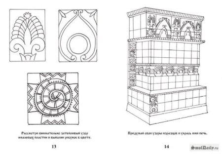 Трафареты изразцов для печи