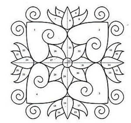 Симметричный орнамент в квадрате