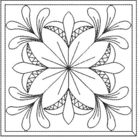 Цветочный орнамент в квадрате