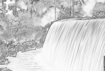 Раскраска водопад