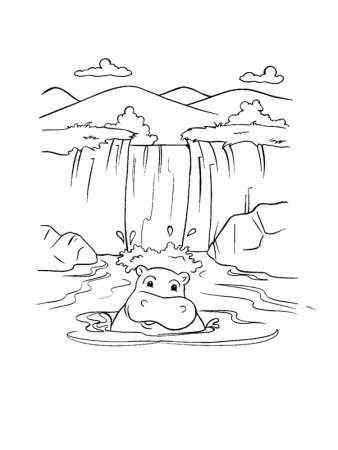 Водопад раскраска для детей