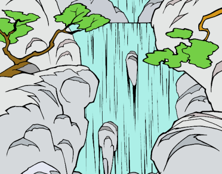 Раскраска водопад