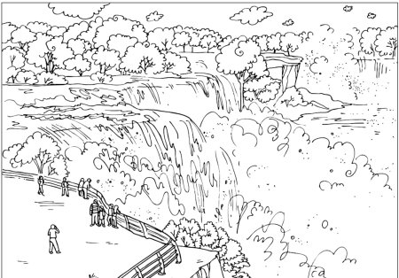 Водопад Анхель рисунок