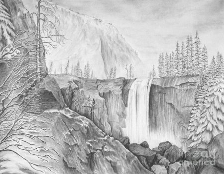 Водопад карандашом