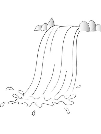 Поэтапное рисование водопада