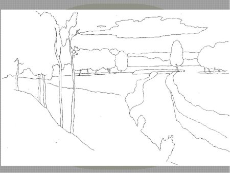 Эскиз осеннего пейзажа