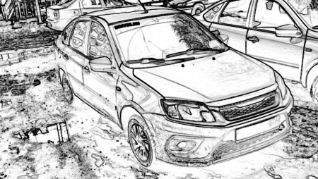 Разукрашки машины Лада Гранта