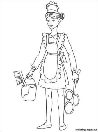 Домохозяйка раскраска для детей