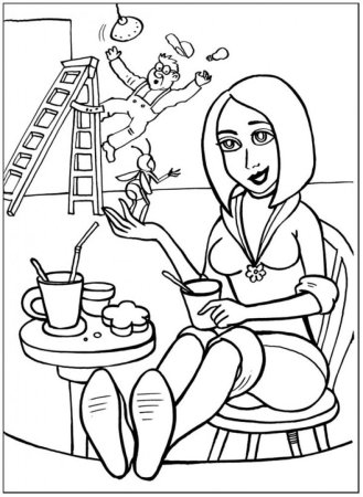 Домохозяйка раскраска