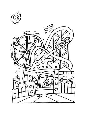 Раскраска парк развлечений для детей