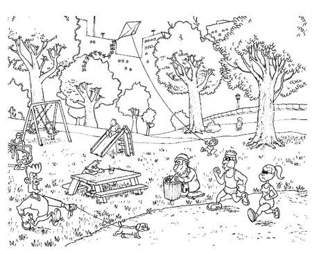 Парк раскраска для детей