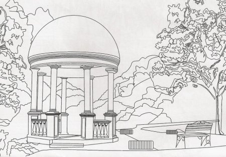 Раскраска городской парк