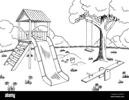 Детская площадка раскраска для детей