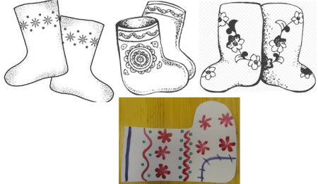 Валенки раскраска для детей