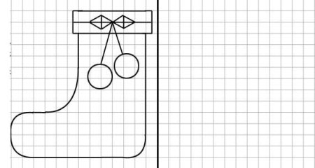 Новогодний носок раскраска