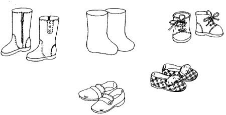 Раскраска зимняя одежда и обувь для детей