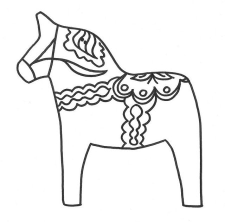 Городецкая лошадка раскраска