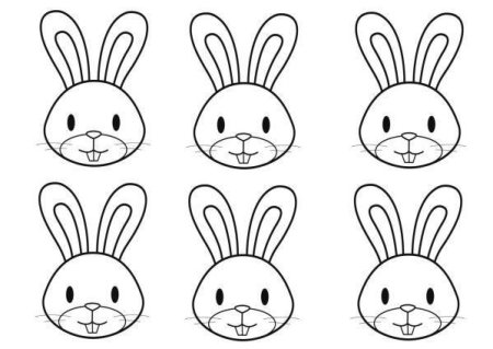 Мордочка зайчика раскраска для детей