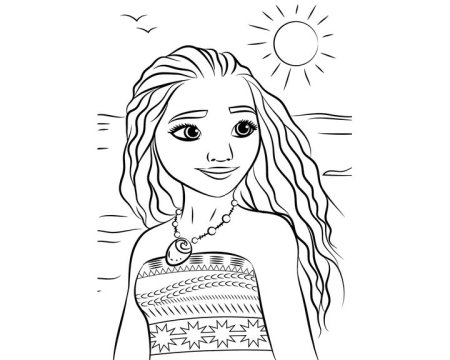 Моана мультфильм раскраска