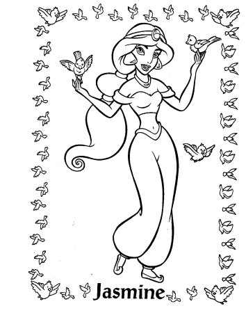 Раскраски принцессы Дисней аладин