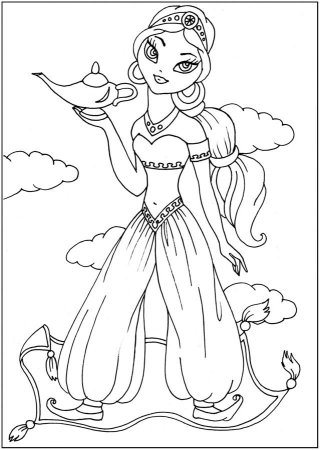 Восточная принцесса раскраска