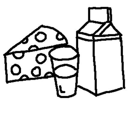 Молочные продукты раскраска для детей