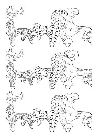 Филимоновская свистулька контур