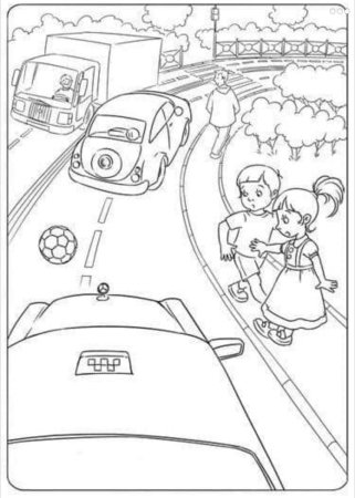 Детям знать положено правила дорожные раскраски