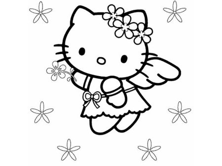 Хелло Китти черная раскраска