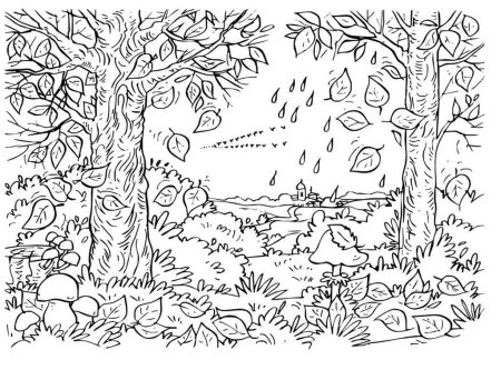 Раскраска пейзаж