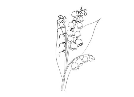 Ваза с ландышами раскраска