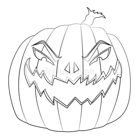 Тыква на Хэллоуин черно белая