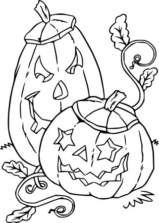 Раскраски Хэллоуин для детей тыковки