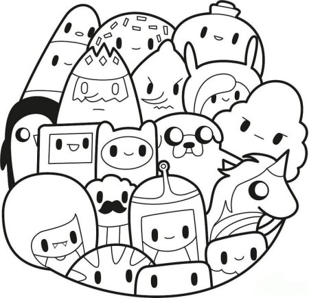 Раскраска в стиле кавай