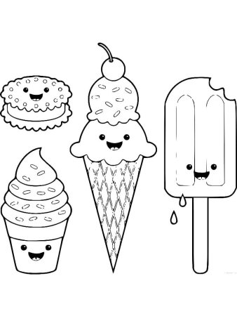 Раскраска мороженое