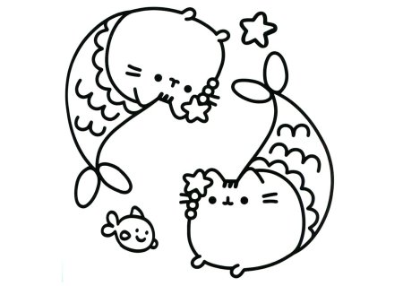 Раскраски котики маленькие