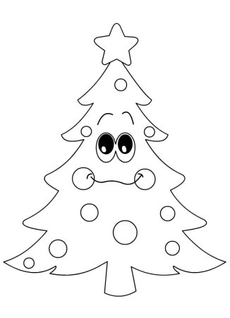 Елка раскраска