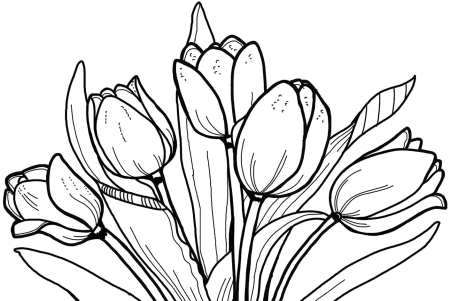 Весенние цветы раскраска