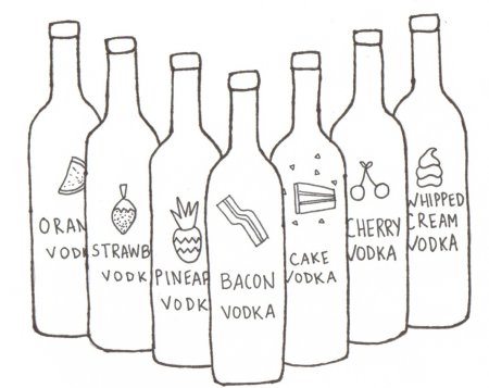 Нарисованная бутылка водки