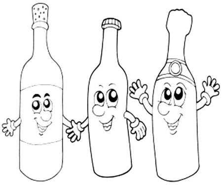 Раскраска бутылка