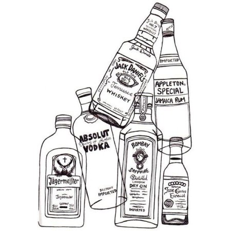 Нарисованная бутылка алкоголя