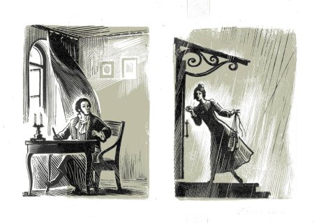 Рисунок барышня крестьянка Пушкин