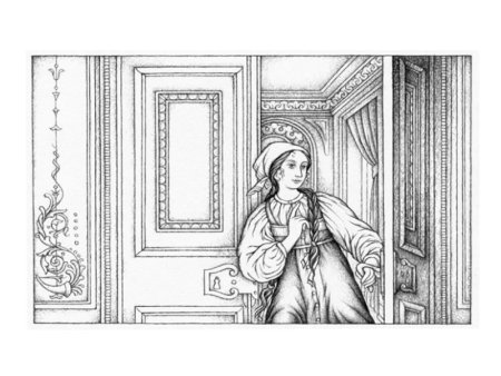 Девушка крестьянка раскраска