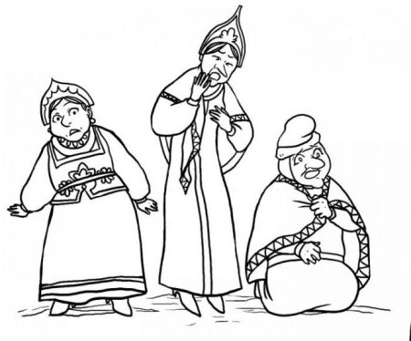 Баба Бабариха из сказки о царе Салтане раскраска