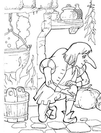 Раскраска к сказке карлик нос в Гауф