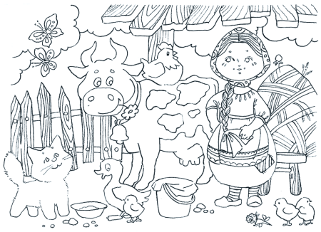 На ферме. Раскраска