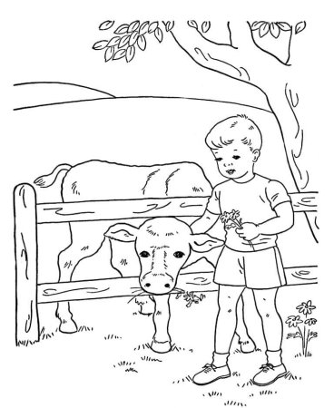 В деревне. Раскраска