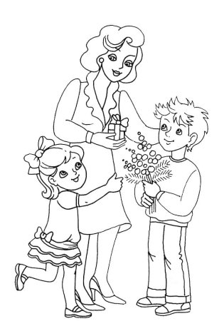 Раскраска ко Дню матери
